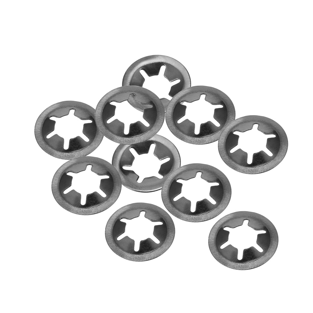 Uxcell Uxcell M12 Internal Tooth Star Locking Washer 11.2mm I.D. 25mm O.D. Lock Washers Push On Locking Speed Clip, 65Mn Black Oxide Finish 10pcs