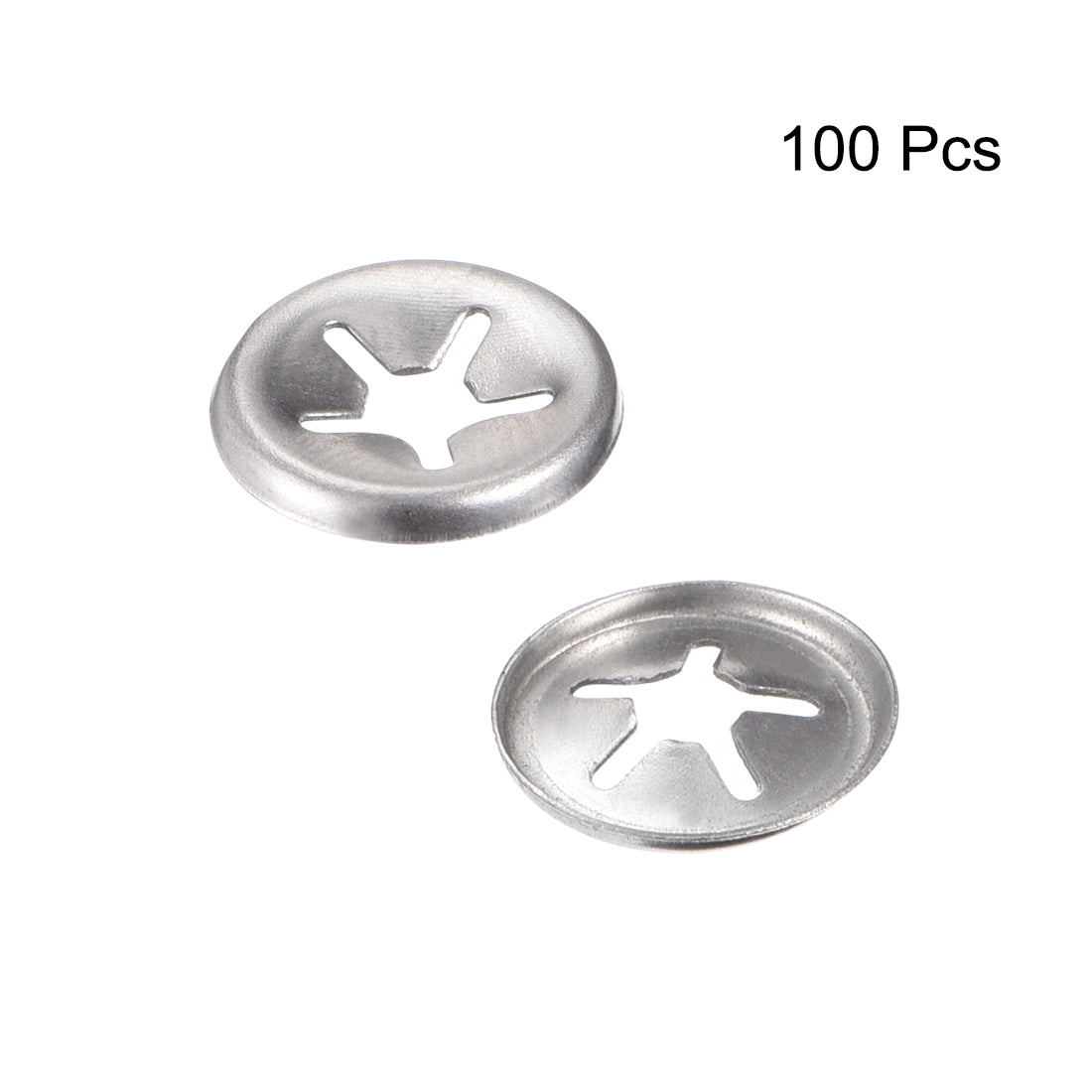 uxcell Uxcell M4 Internal Tooth Star Locking Washer 3.3mm I.D. 12mm O.D. Lock Washers Push On Locking Speed Clip, 304 Stainless Steel 100pcs