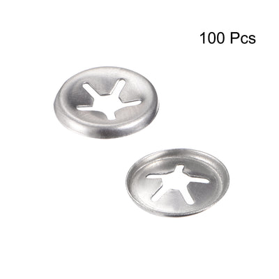 Harfington Uxcell M4 Internal Tooth Star Locking Washer 3.3mm I.D. 12mm O.D. Lock Washers Push On Locking Speed Clip, 304 Stainless Steel 100pcs