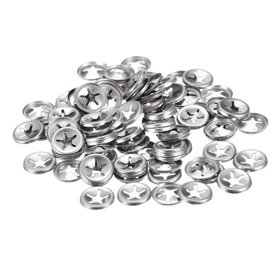 Harfington Uxcell M4 Internal Tooth Star Locking Washer 3.3mm I.D. 12mm O.D. Lock Washers Push On Locking Speed Clip, 304 Stainless Steel 100pcs