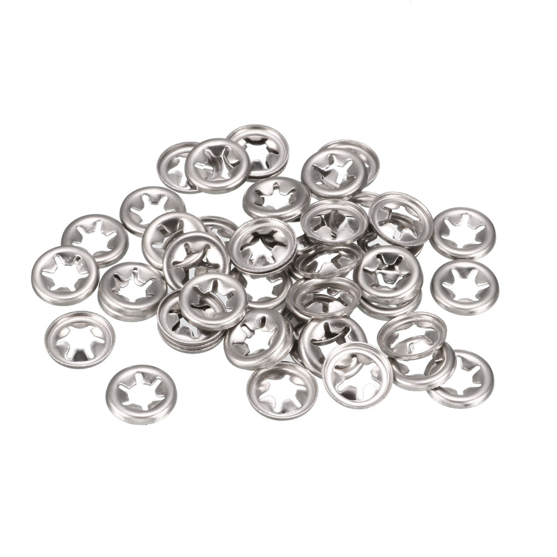 uxcell Uxcell M5 Internal Tooth Star Locking Washer 4.6mm I.D. 12mm O.D. Lock Washers Push On Locking Speed Clip, 304 Stainless Steel 50pcs