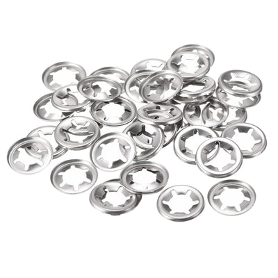 Harfington Uxcell M12 Internal Tooth Star Locking Washer 11.2mm I.D. 24.5mm O.D. Lock Washers Push On Locking Speed Clip, 304 Stainless Steel 40pcs