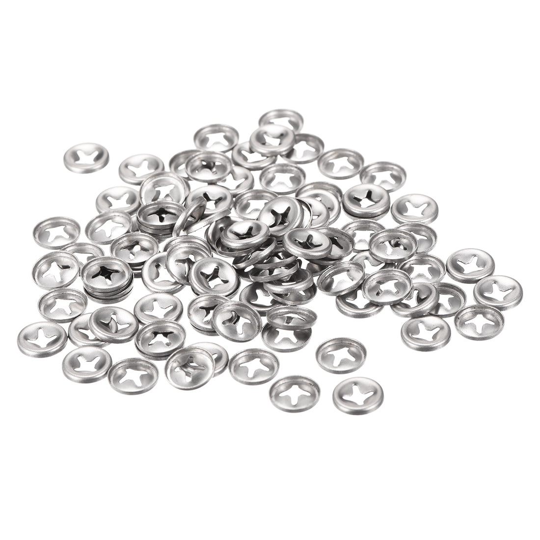 uxcell Uxcell M3 Internal Tooth Star Locking Washer 2.5mm I.D. 10mm O.D. Lock Washers Push On Locking Speed Clip, 304 Stainless Steel 100pcs