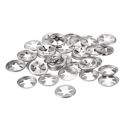 Harfington Uxcell M12 Internal Tooth Star Locking Washer 11.2mm I.D. 24.5mm O.D. Lock Washers Push On Locking Speed Clip, 304 Stainless Steel 40pcs