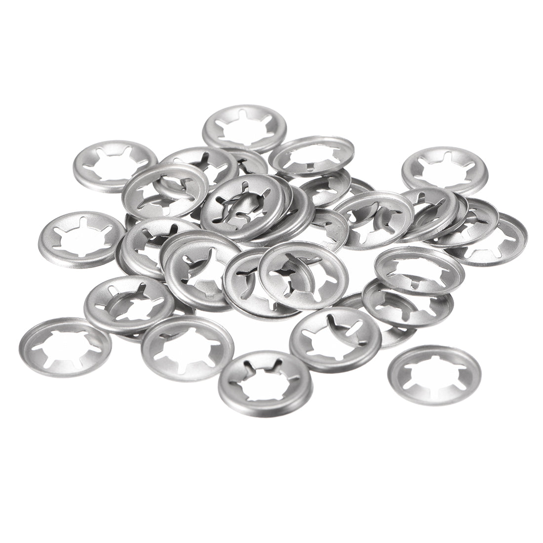Uxcell Uxcell M12 Internal Tooth Star Locking Washer 11.2mm I.D. 24.5mm O.D. Lock Washers Push On Locking Speed Clip, 304 Stainless Steel 40pcs