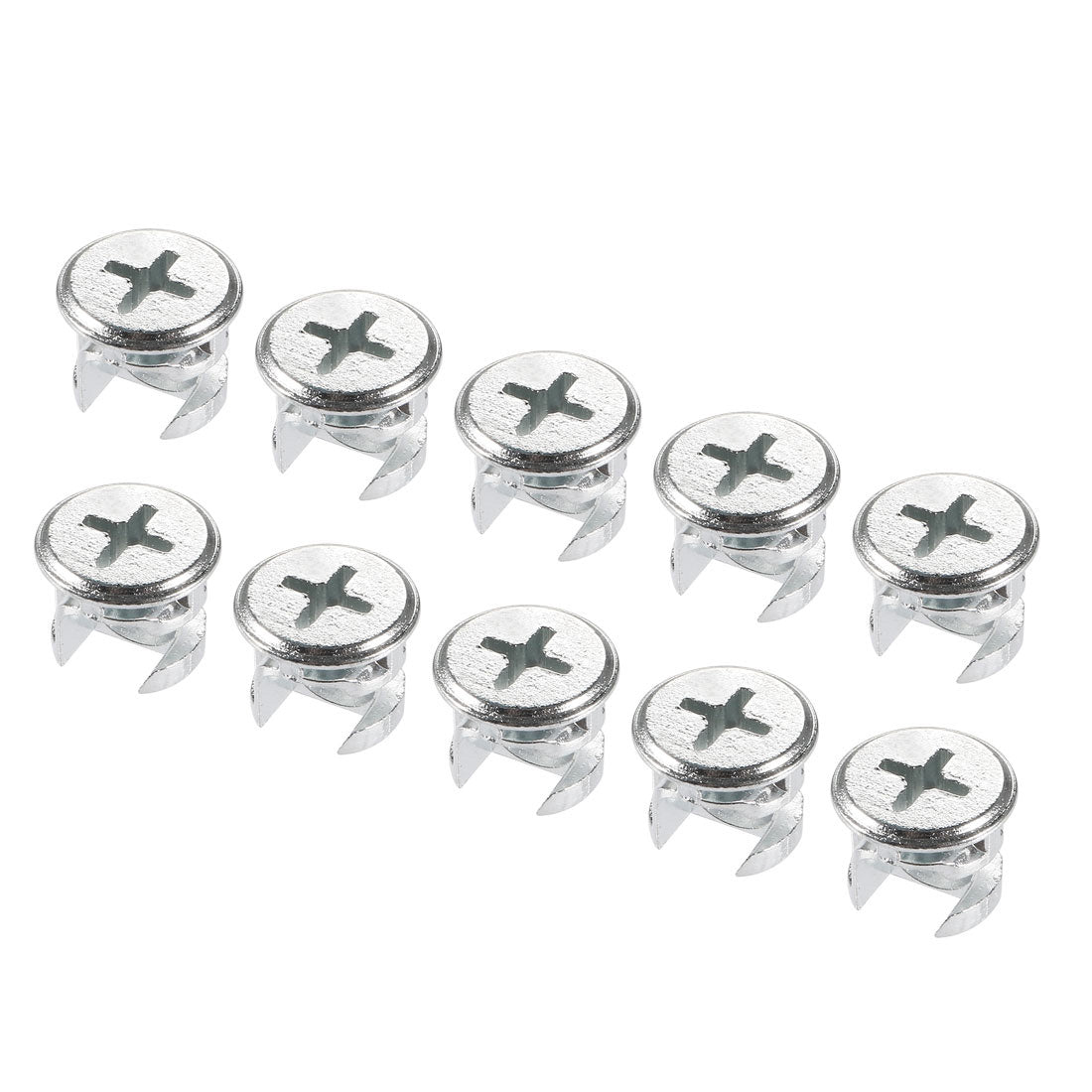 uxcell Uxcell 13mm Dia Furniture Connecting Cam Lock Fittings Nut Zinc Alloy Silver Tone 20pcs