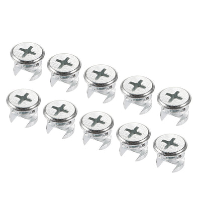 Harfington Uxcell 13mm Dia Furniture Connecting Cam Lock Fittings Nut Zinc Alloy Silver Tone 20pcs