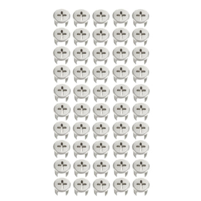 Harfington Uxcell 13mm Dia Furniture Connecting Cam Lock Fittings Nut Zinc Alloy Silver Tone 50pcs