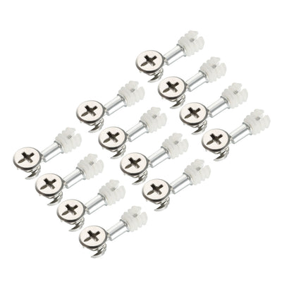 Harfington Uxcell 12 Sets Furniture Connecting 13mm OD Cam Fitting with Dowel Pre-inserted Nut