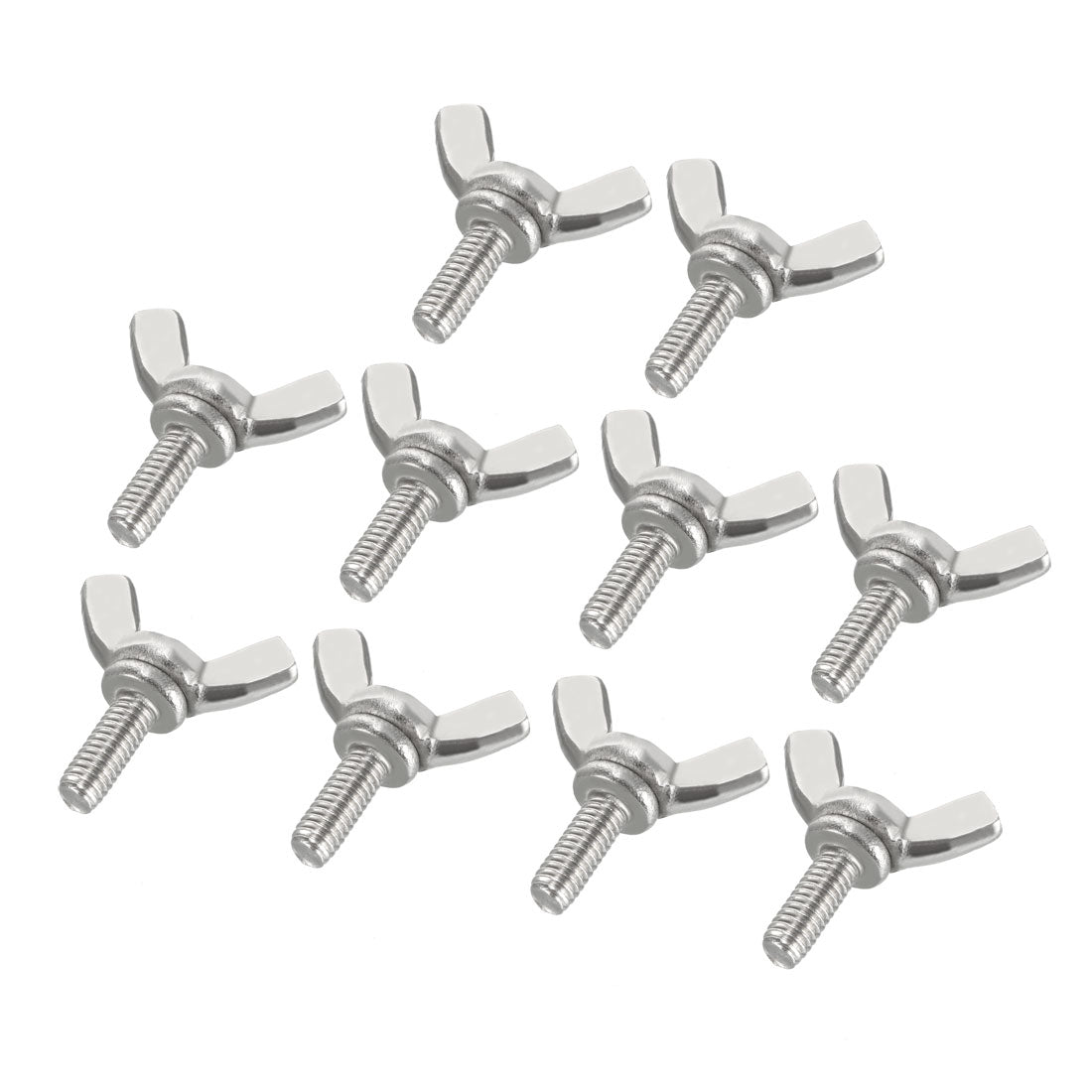 uxcell Uxcell Wingbolt Butterfly Wing Thumb Hand Screws Bolts M4x10mm 0.7mm Pitch Carbon Steel 10pcs