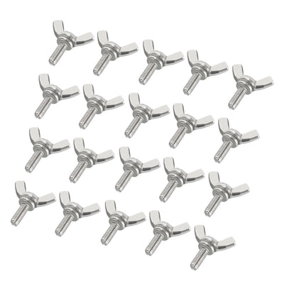 Harfington Uxcell Wingbolt Butterfly Wing Thumb Hand Screws Bolts M4x10mm 0.7mm Pitch Carbon Steel 20pcs