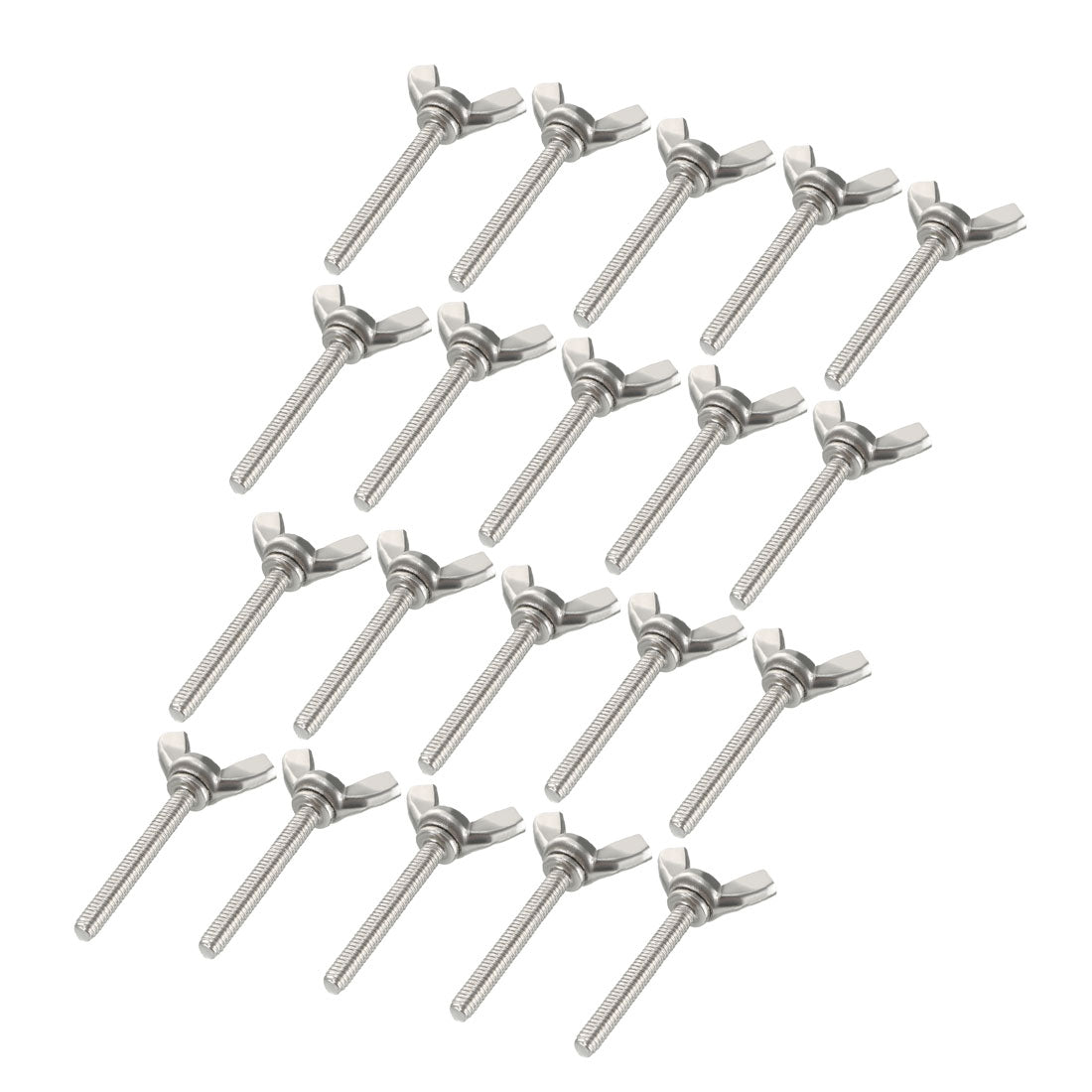 uxcell Uxcell Wingbolt Butterfly Wing Thumb Hand Screws Bolts M4x30mm 0.7mm Pitch Carbon Steel 20pcs