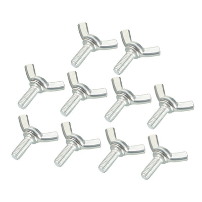 Harfington Uxcell Wingbolt Butterfly Wing Thumb Hand Screws Bolts M5x12mm 0.8mm Pitch Carbon Steel 10pcs