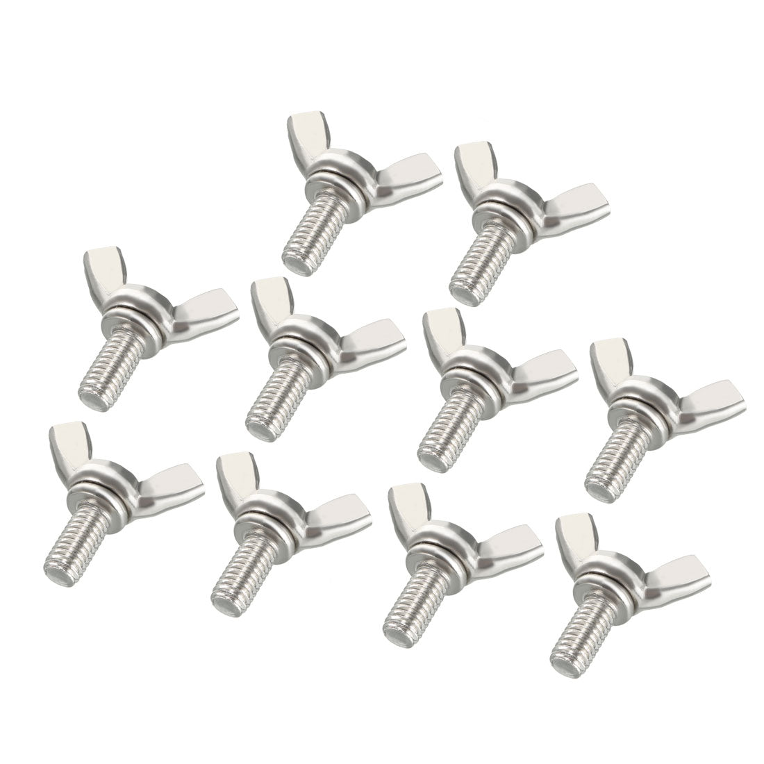 uxcell Uxcell Wingbolt Butterfly Wing Thumb Hand Screws Bolts M6x12mm 1mm Pitch Carbon Steel 10pcs