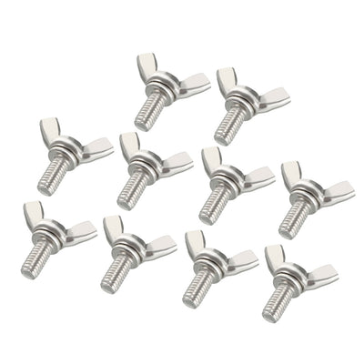 Harfington Uxcell Wingbolt Butterfly Wing Thumb Hand Screws Bolts M6x12mm 1mm Pitch Carbon Steel 10pcs