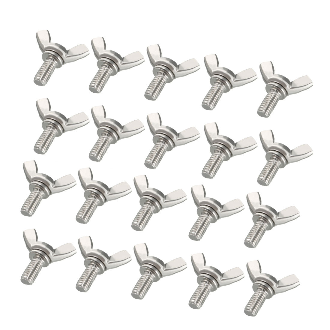 uxcell Uxcell Wingbolt Butterfly Wing Thumb Hand Screws Bolts M6x12mm 1mm Pitch Carbon Steel 20pcs
