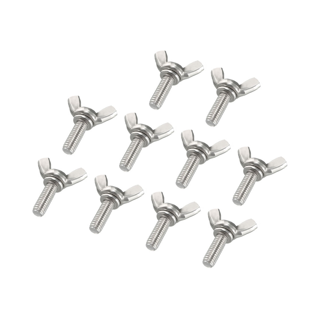 uxcell Uxcell Wingbolt Butterfly Wing Thumb Hand Screws Bolts M6x16mm 1mm Pitch Carbon Steel 10pcs