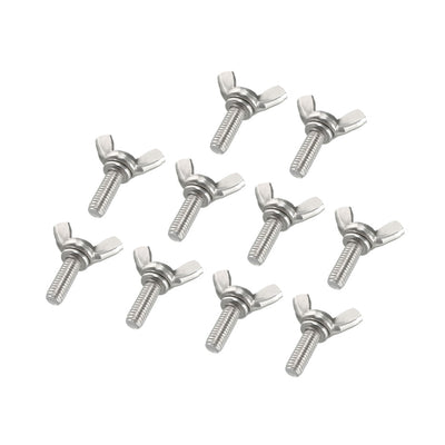 Harfington Uxcell Wingbolt Butterfly Wing Thumb Hand Screws Bolts M6x16mm 1mm Pitch Carbon Steel 10pcs