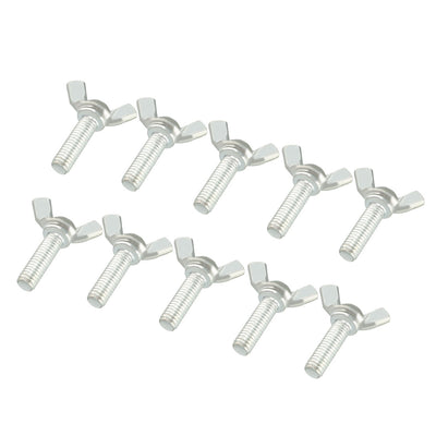 Harfington Uxcell Wingbolt Butterfly Wing Thumb Hand Screws Bolts M6x20mm 1mm Pitch Carbon Steel 10pcs