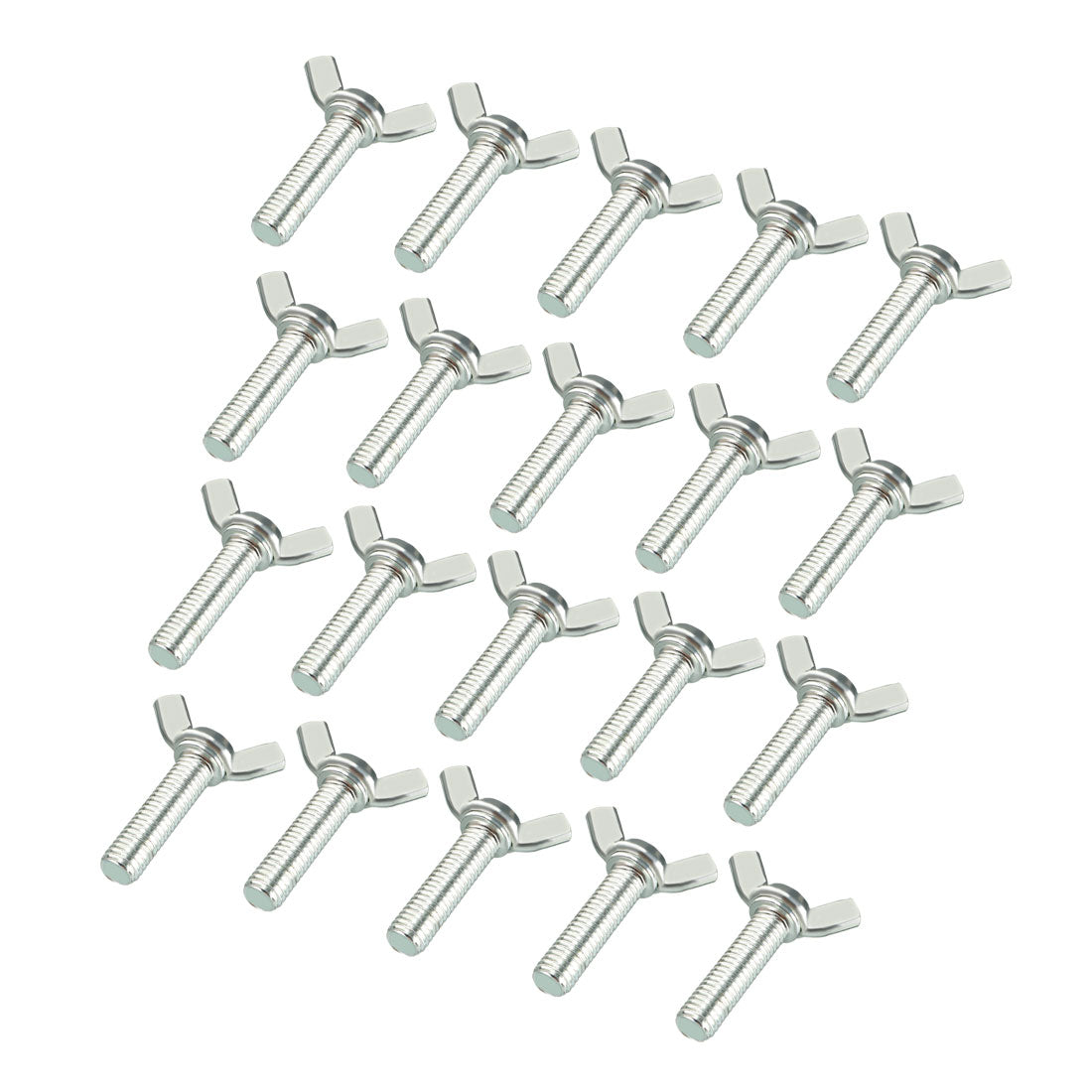 uxcell Uxcell Wingbolt Butterfly Wing Thumb Hand Screws Bolts M8x30mm 1.25mm Pitch Carbon Steel 20pcs