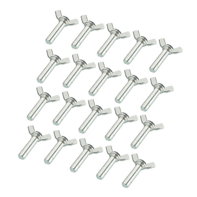 Harfington Uxcell Wingbolt Butterfly Wing Thumb Hand Screws Bolts M8x30mm 1.25mm Pitch Carbon Steel 20pcs