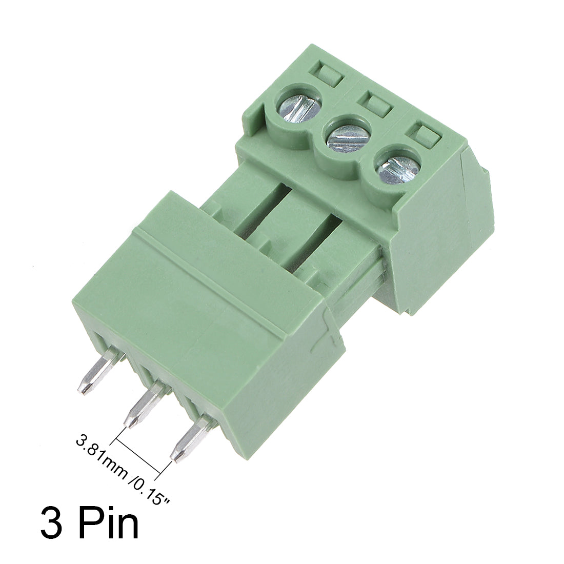 uxcell Uxcell 3-Pin Pluggable Terminal Block 3.81mm Pitch (3.5mm) Connector Male and Female for PCB 5 Pairs