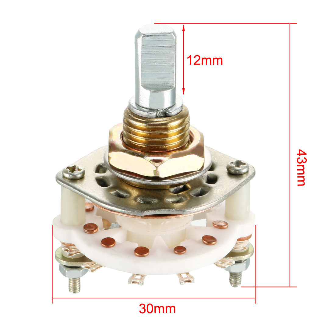 uxcell Uxcell 1P7T 1 Pole 7 Position Selectable Single Deck Band Channel Rotary Switch Selector