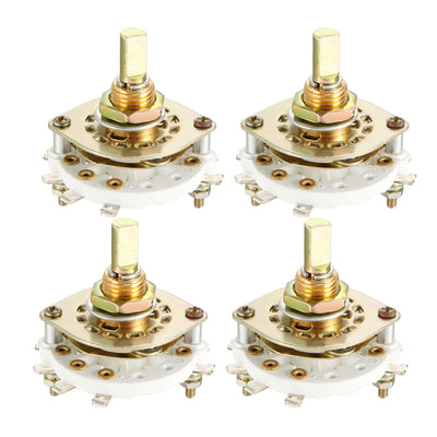 Harfington Uxcell 2P3T 2 Pole 3 Position Selectable Single Deck Band Channel Rotary Switch Selector 4Pcs