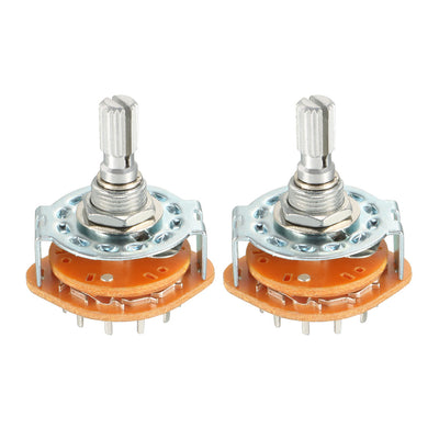Harfington Uxcell 3P4T 3 Pole 4 Position Selectable 1 Deck Band Channel Rotary Switch Selector 2Pcs