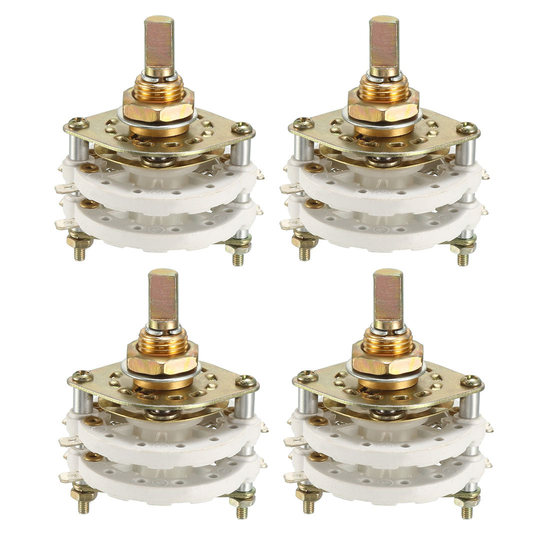 uxcell Uxcell 2P6T 2 Pole 6 Throw 2-Deck Band Channel Rotary Switch Selector 4PCS