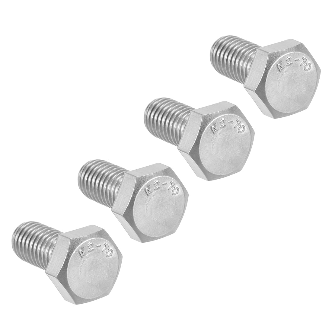 Harfington M8 304 Stainless Steel Silver Tone Hex Bolts