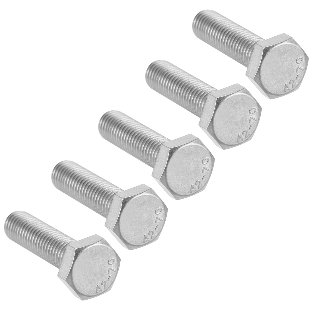 Uxcell M10x40mm Hex Bolts 304 Stainless Steel Hexagon Left