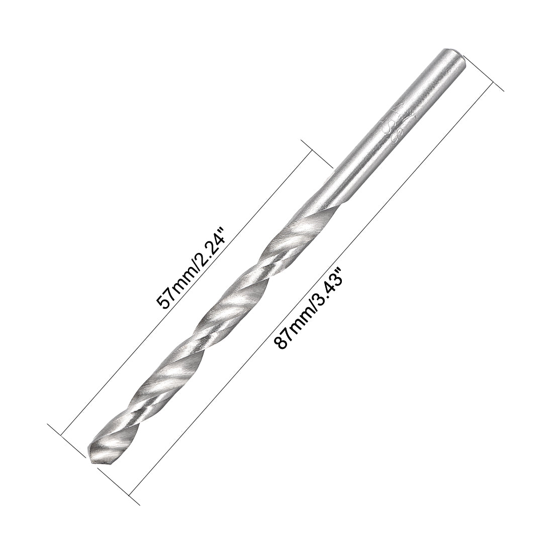 uxcell Uxcell 4.7mm Twist Drill High Speed Steel Bit HSS-4241 for Steel,Aluminum Alloy 5pcs
