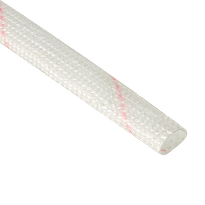 Harfington Uxcell Fiberglass Sleeve 5mm I.D. PVC Insulation Tubing 1500V Tube Adjustable Sleeving Pipe 125 Degree Centigrade Cable Wrap Wire 880mm 2.89ft White and Red