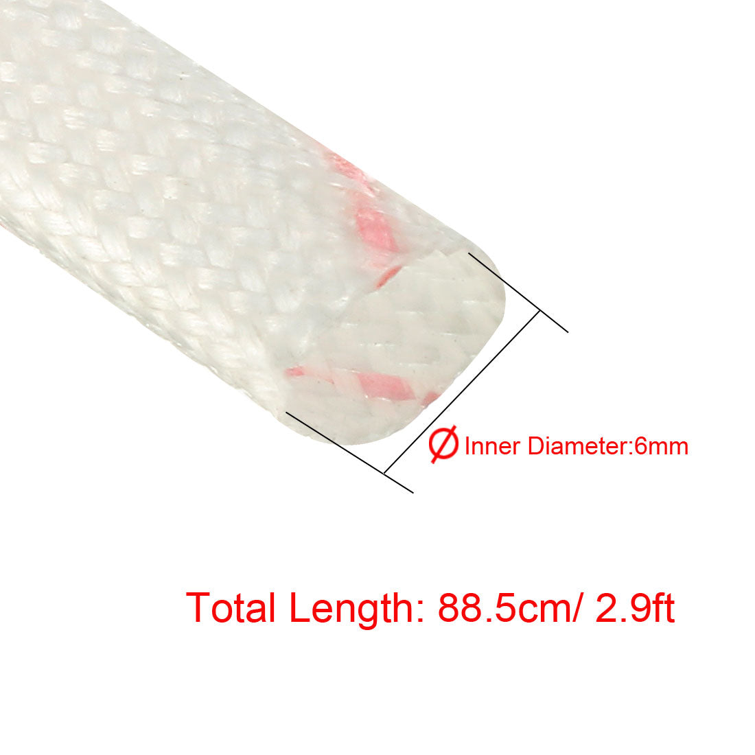 uxcell Uxcell Fiberglass Sleeve 6mm I.D. PVC Insulation Tubing 1500V Tube Adjustable Sleeving Pipe 125 Degree Centigrade Cable Wrap Wire 885mm 2.9ft 10pcs