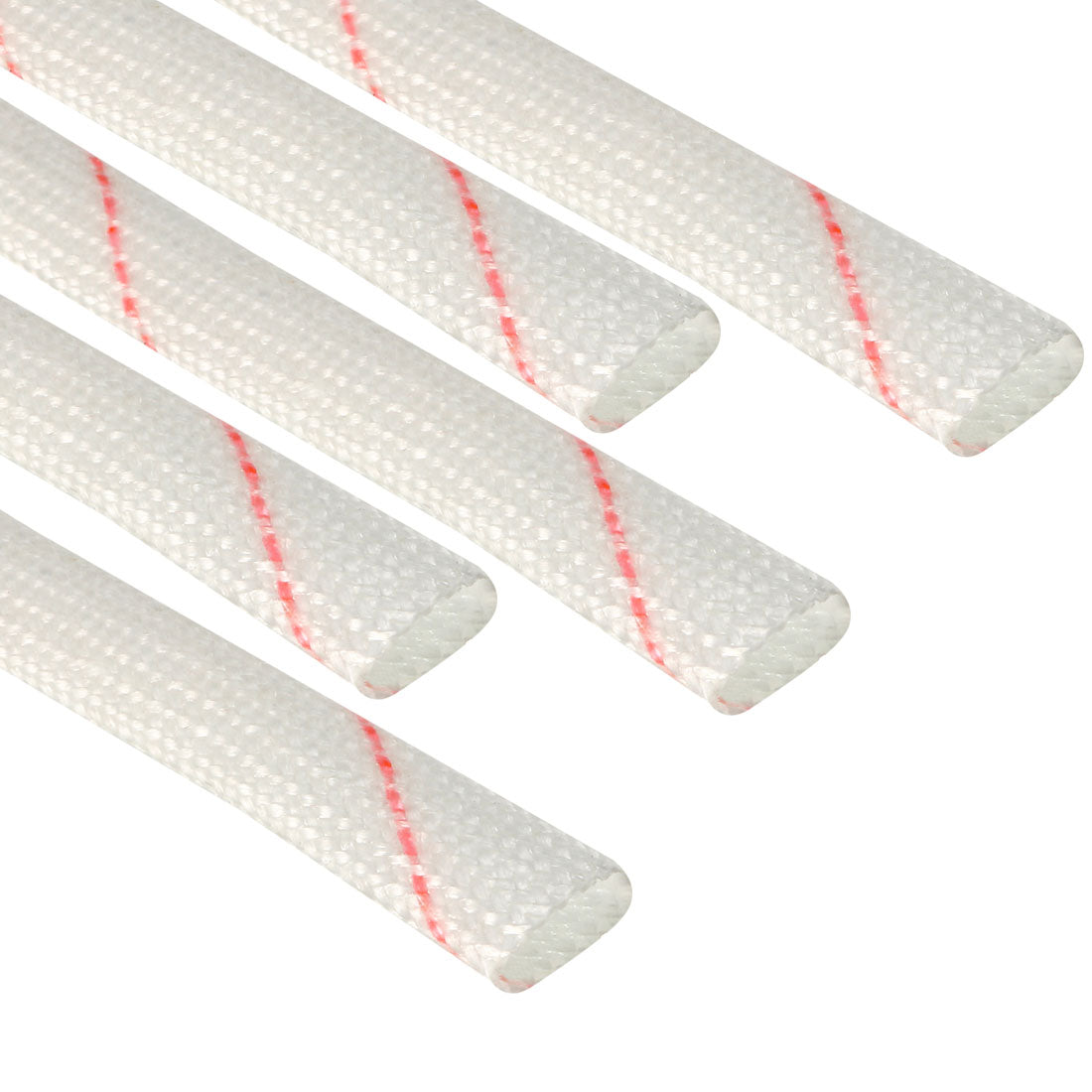 uxcell Uxcell Fiberglass Sleeve 8mm I.D. PVC Insulation Tubing 1500V Tube Adjustable Sleeving Pipe 125 Degree Centigrade Cable Wrap Wire 780mm 2.56ft 5Pcs