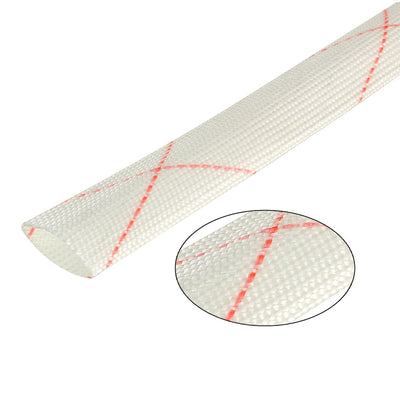 Harfington Uxcell Fiberglass Sleeve 18mm I.D. PVC Insulation Tubing 1500V Tube Adjustable Sleeving Pipe 125 Degree Centigrade Cable Wrap Wire 880mm 2.89ft White and Red