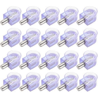 Harfington Uxcell Shelf Support Pegs Glass Clamp Bracket Zinc Alloy Nail 22x13x 8mm with Suction Cup , 20pcs