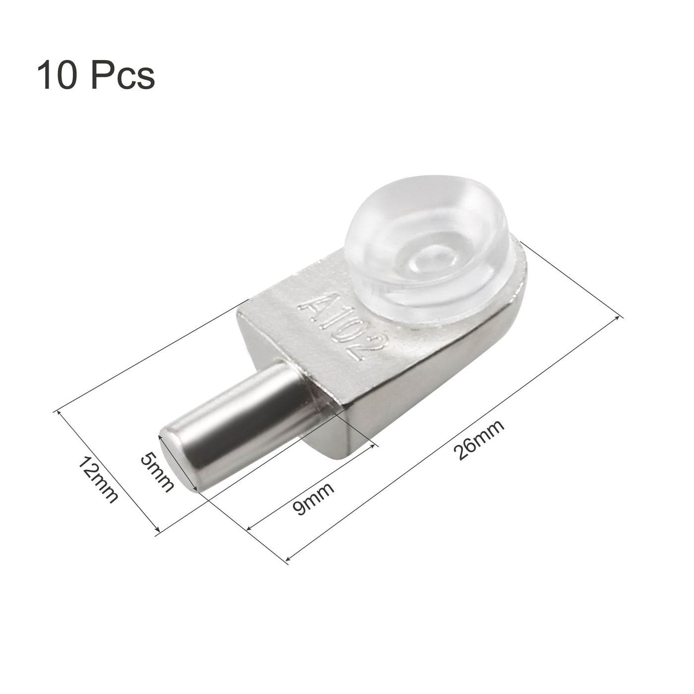 uxcell Uxcell Shelf Support Pegs Glass Clamp Bracket Zinc Alloy Nail with Suction Cup , 10pcs