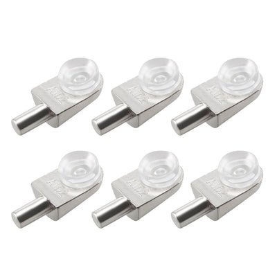 Harfington Uxcell Shelf Support Pegs Glass Clamp Bracket Zinc Alloy Nail with Suction Cup , 10pcs