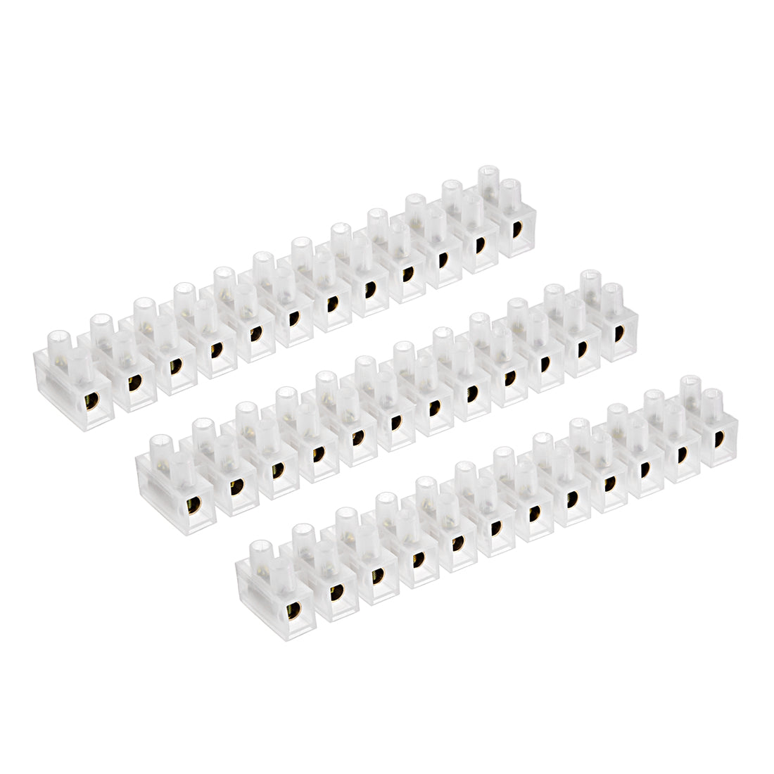 uxcell Uxcell Terminal Block , 60A 12 Position Dual Row Type H Wire Connector Screw Terminal Barrier Strip , Pack of 5
