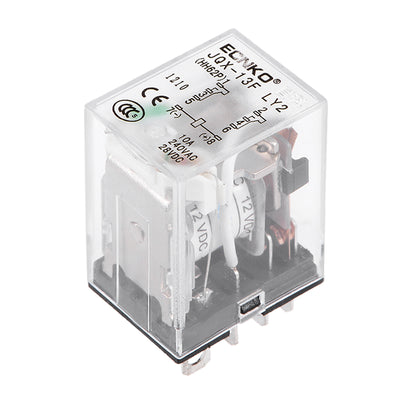 Harfington Uxcell JQX-13F DC12V Coil DPDT 8Pins Green Light Electromagnetic Power Relay