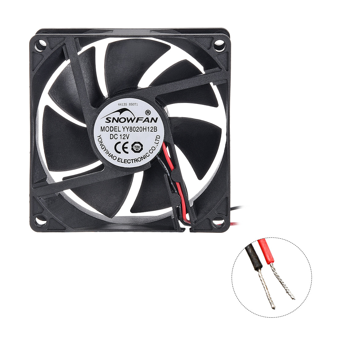 uxcell Uxcell SNOWFAN Authorized 80mm x 80mm x 20mm 12V Brushless DC Cooling Fan #0302