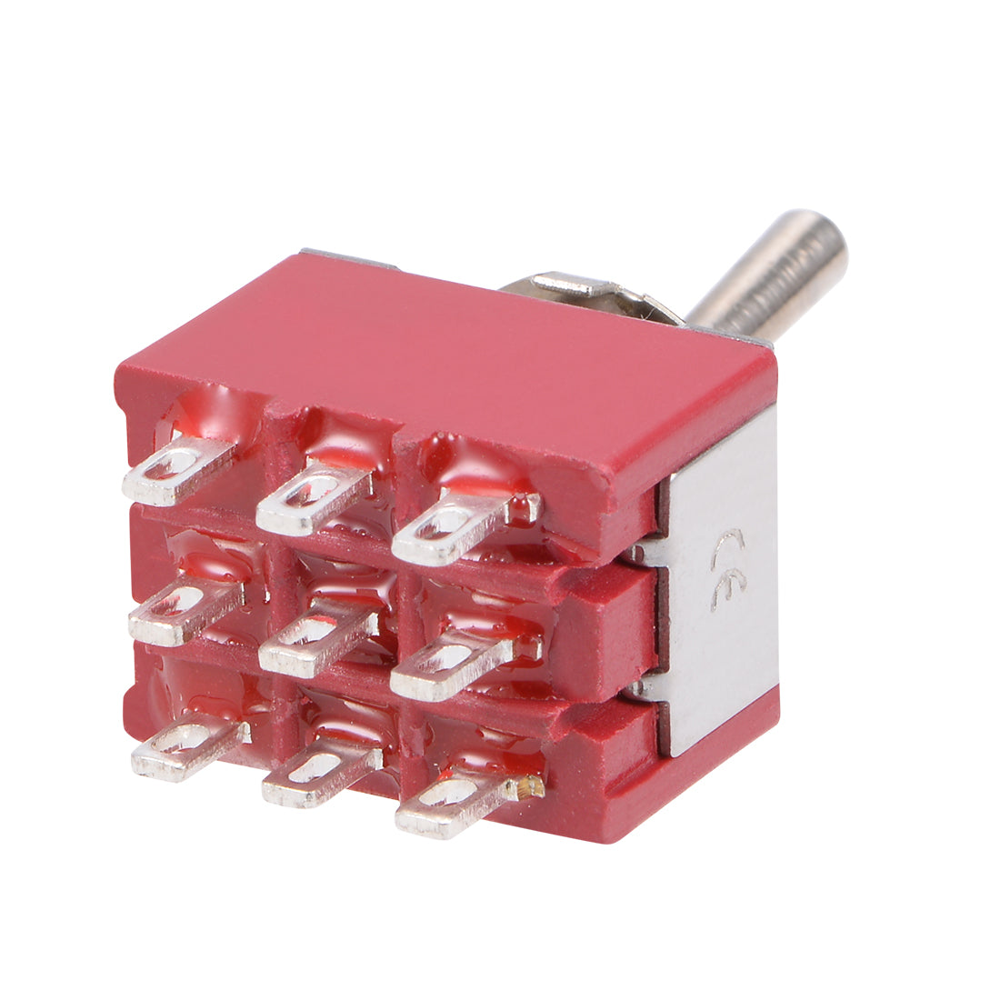uxcell Uxcell 2Pcs Latching Rocker Toggle Switch 2A250VAC/5A120VAC 9P ON-ON  MTS-302 Red