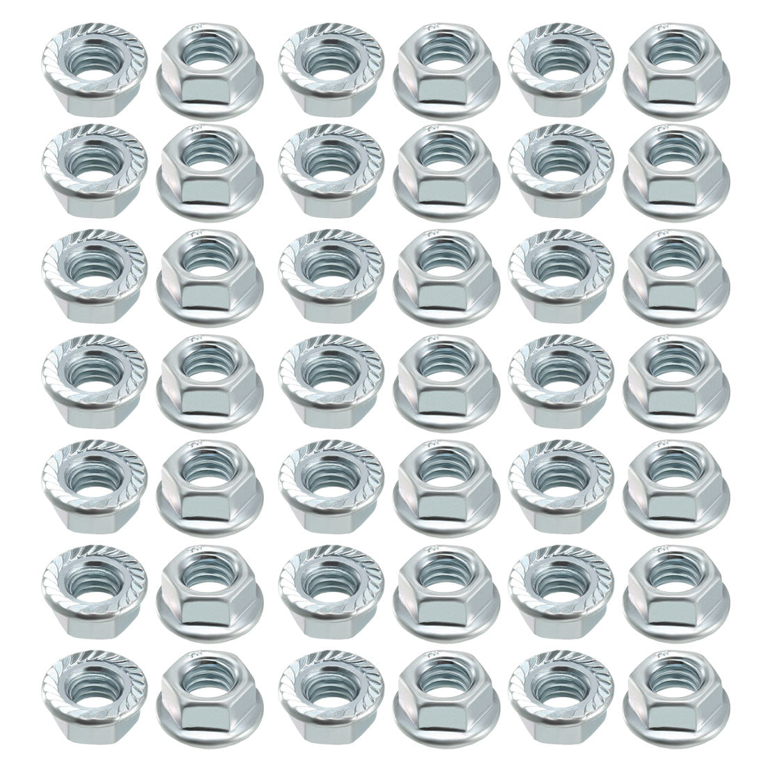 uxcell Uxcell 3/8-16 Serrated Flange Hex Lock Nuts, Carbon Steel 40 Pcs