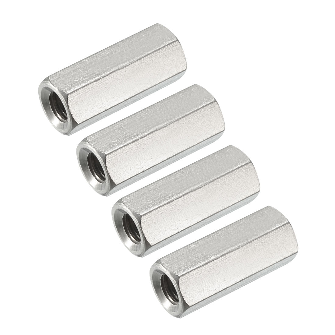 Uxcell Uxcell M6 x 1-Pitch 30mm Length 304 Stainless Steel Metric Hex Coupling Nut, 4Pcs