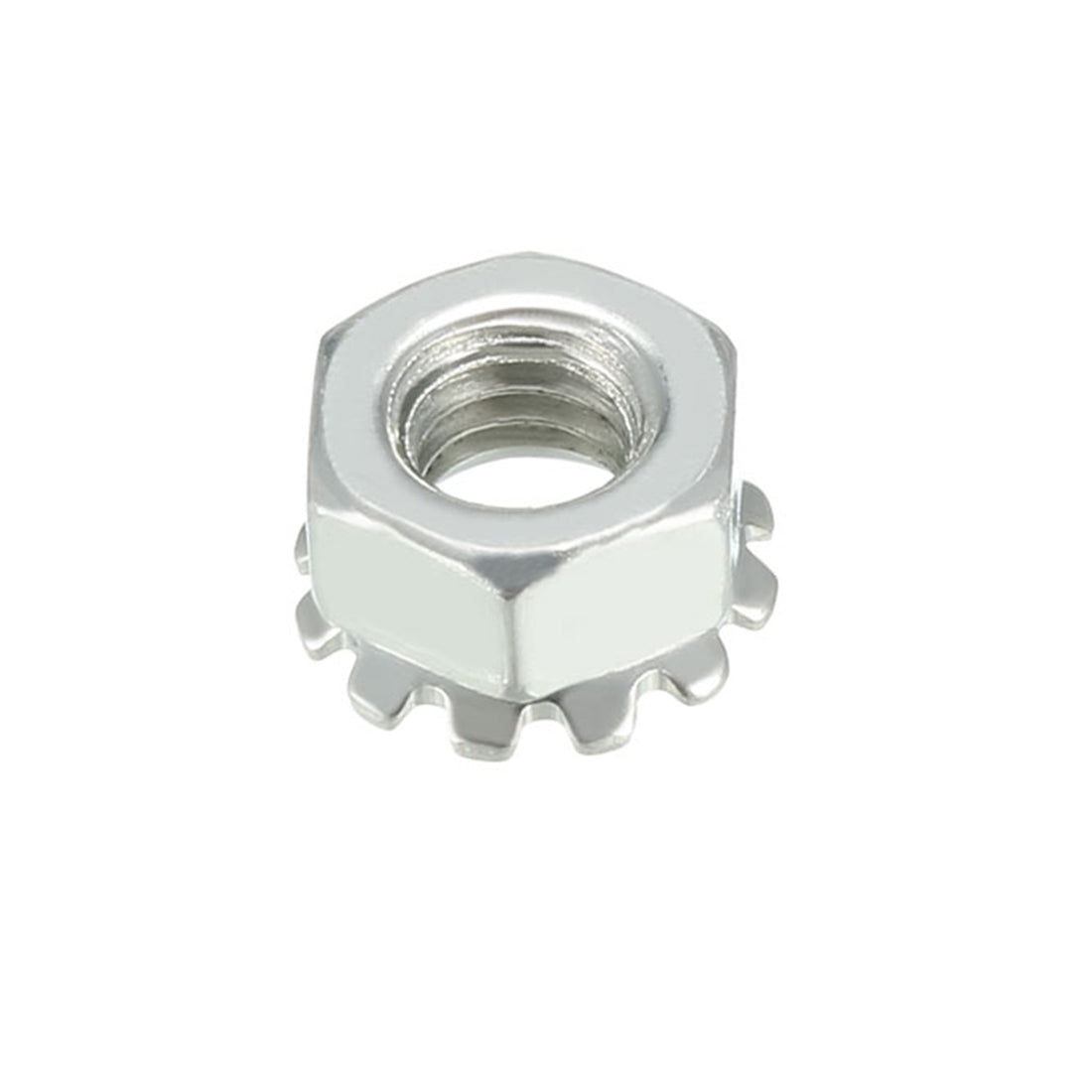 uxcell Uxcell Carbon Steel Female Thread Kep Hex Head Lock Nut 100pcs