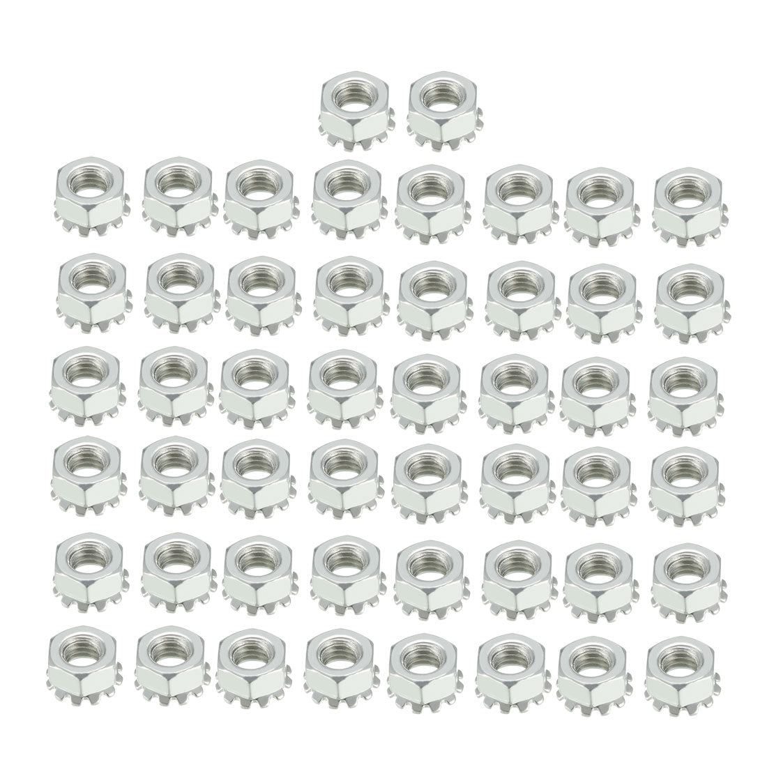 uxcell Uxcell Carbon Steel Female Thread Kep Hex Head Lock Nut 50pcs