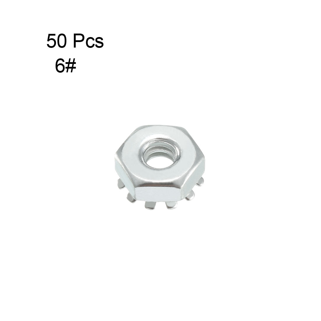 uxcell Uxcell 6#-32 Carbon Steel Female Thread Kep Hex Head Lock Nut 50pcs