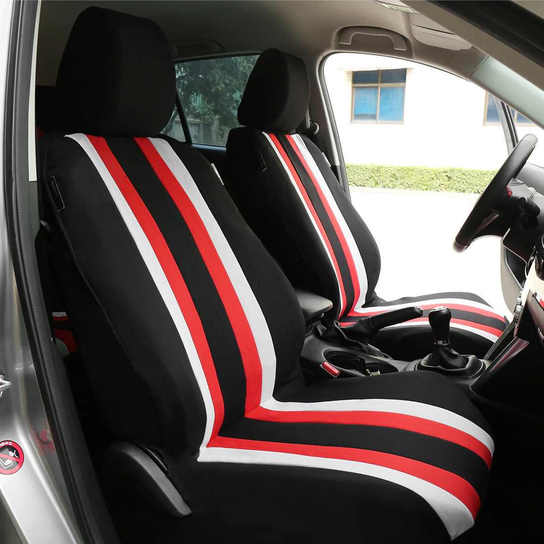 uxcell Uxcell Universal Front Back Seat Cover Cushion Mat Protector for Car SUV Truck Black Red White Polyester Mesh 8pcs